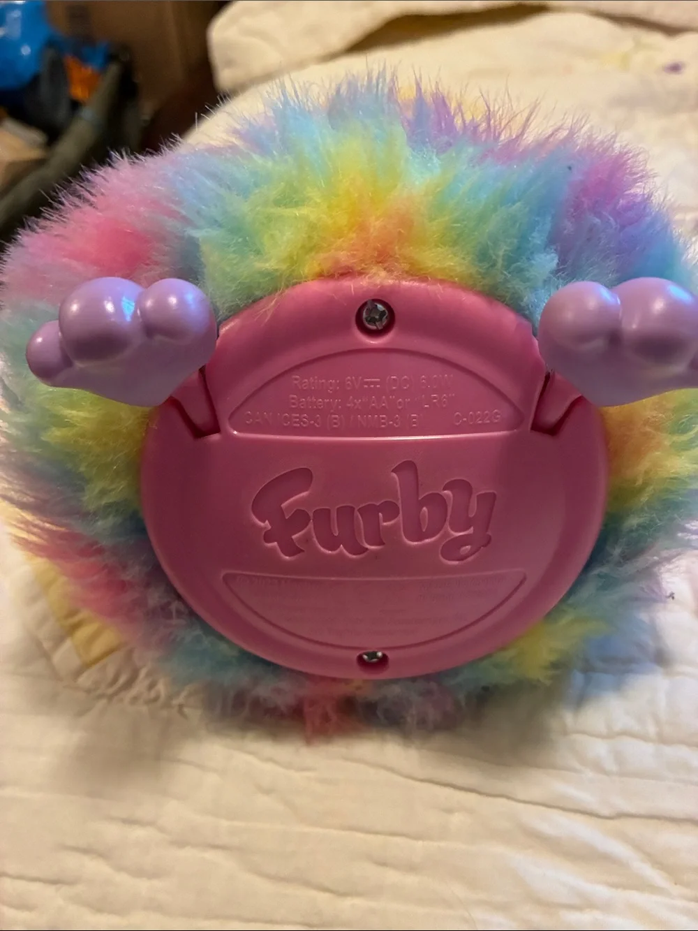 Interactive Rainbow Plush Bird Toy with Light-Up Heart and Ears